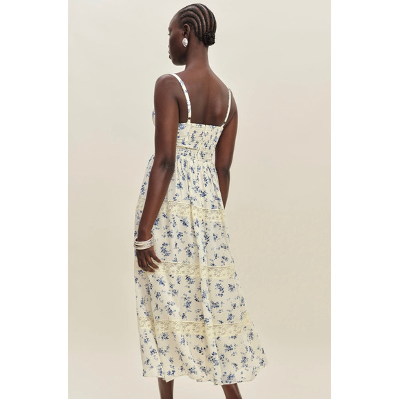 Reformation Dina Dress Orlaya Blue White Floral Size US 8 - Picture 2 of 11